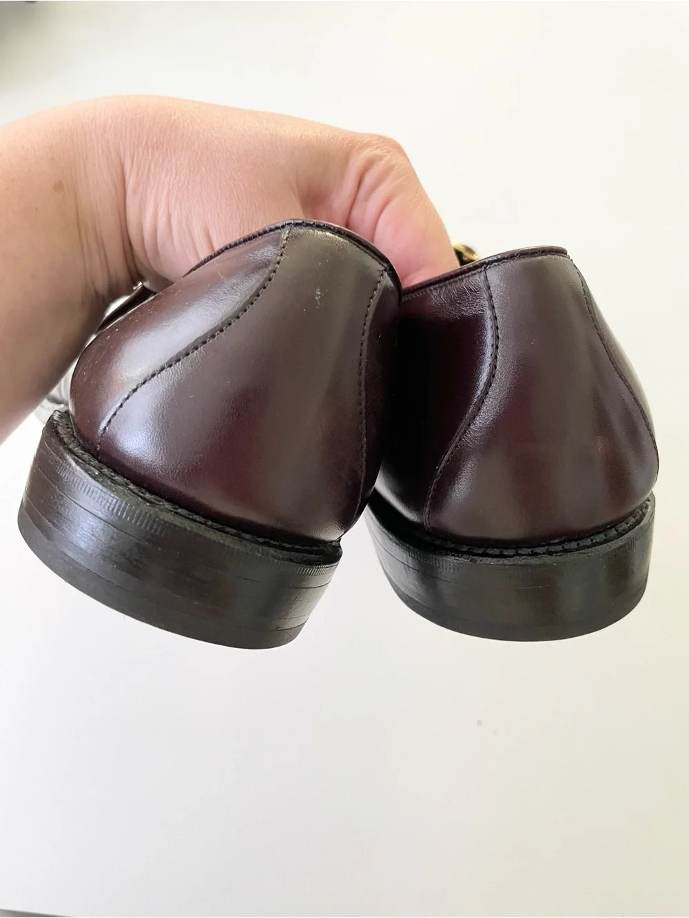 Allen Edmonds Monk Strap Burgundy Red Leather Dress Shoes sz 13 B